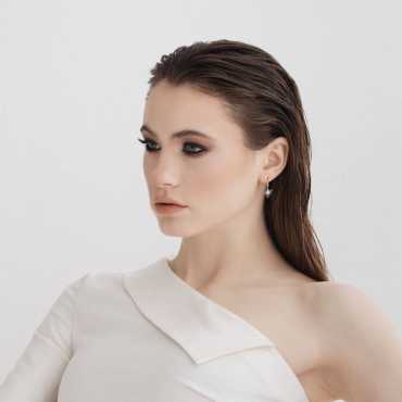 Boson Pırlanta Taşlı ve Lacivert Mineli Küpe - Nev Jewellery (1)