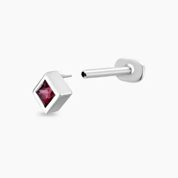 Box Red Sapphire White Gold Piercing - 4