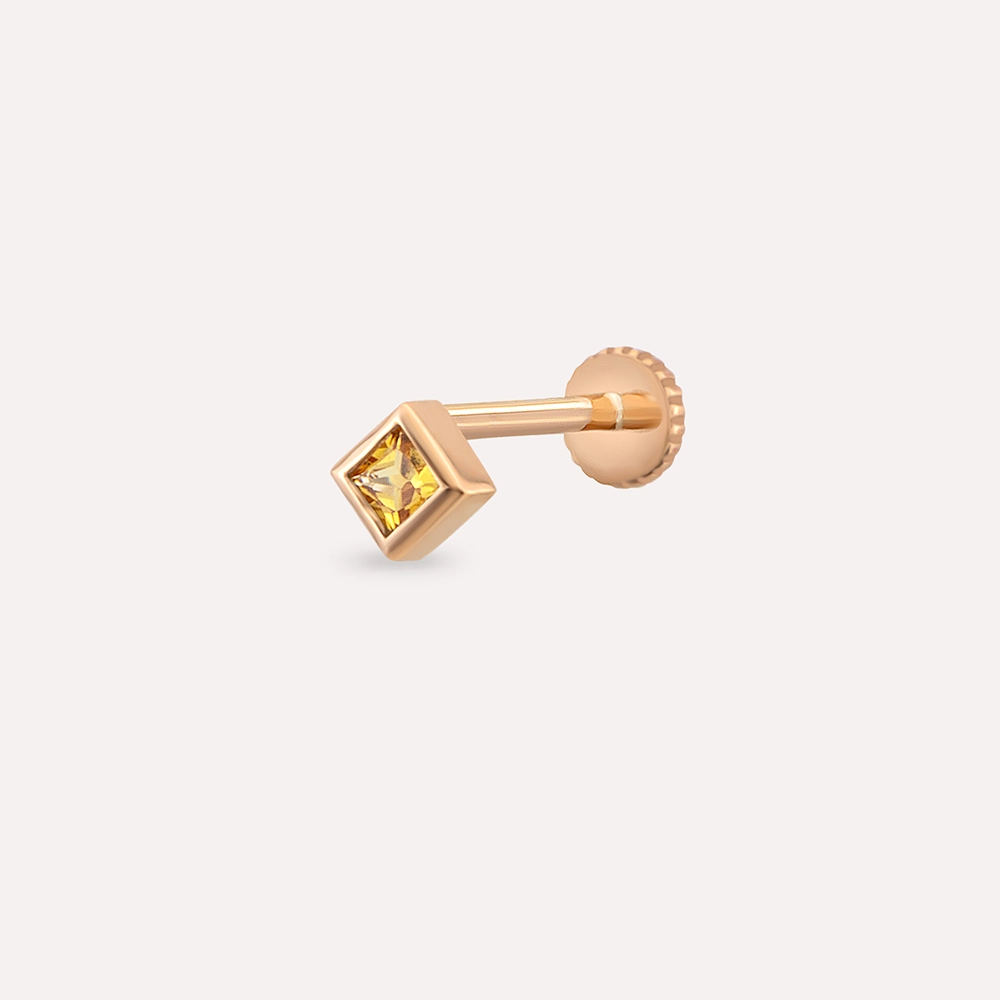 Box Yellow Sapphire Rose Gold Piercing - 1