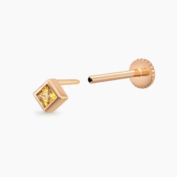 Box Yellow Sapphire Rose Gold Piercing - 3
