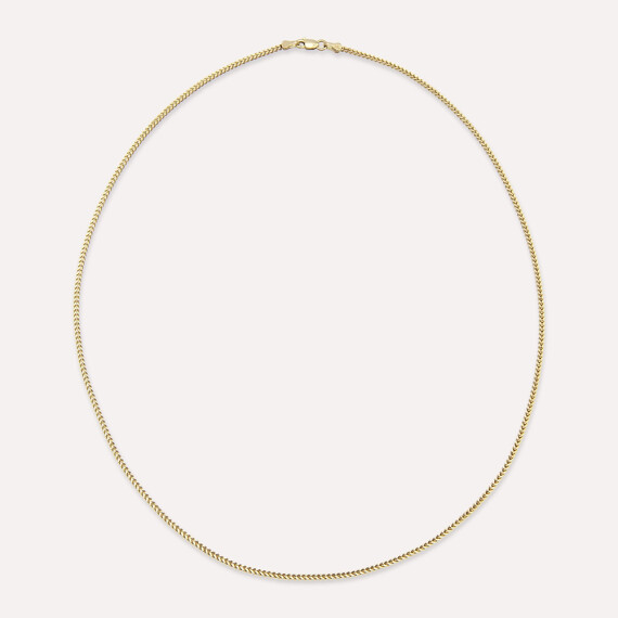 Braid Sarı Altın Kolye Zinciri - Nev Jewellery