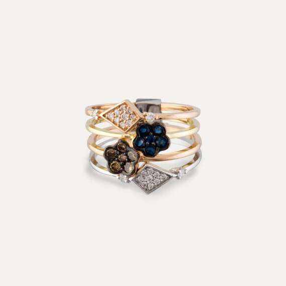 Bramble 0.83 CT Diamond and Sapphire Ring - 3