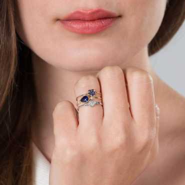 Brandy 1.31 CT Safir ve Pırlanta Taşlı Yüzük - Nev Jewellery (1)