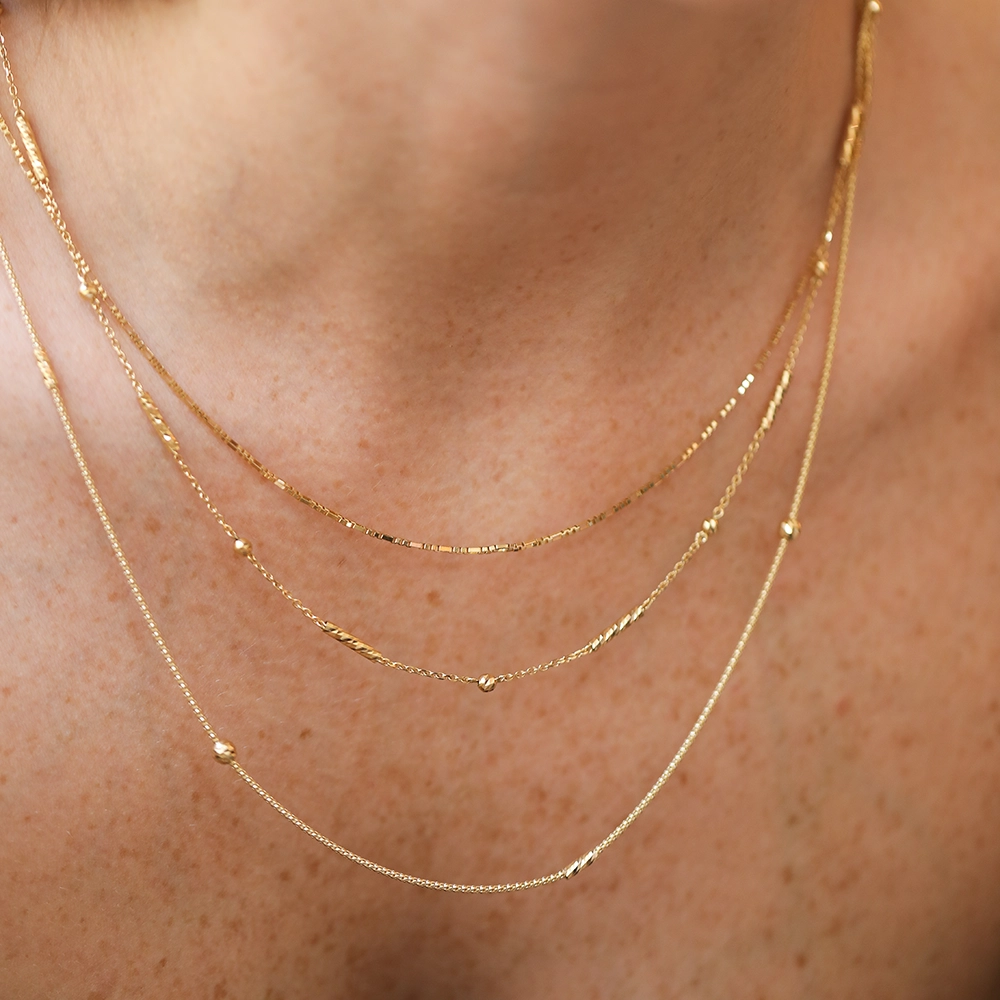 Brilla Yellow Gold Italian Necklace - 3