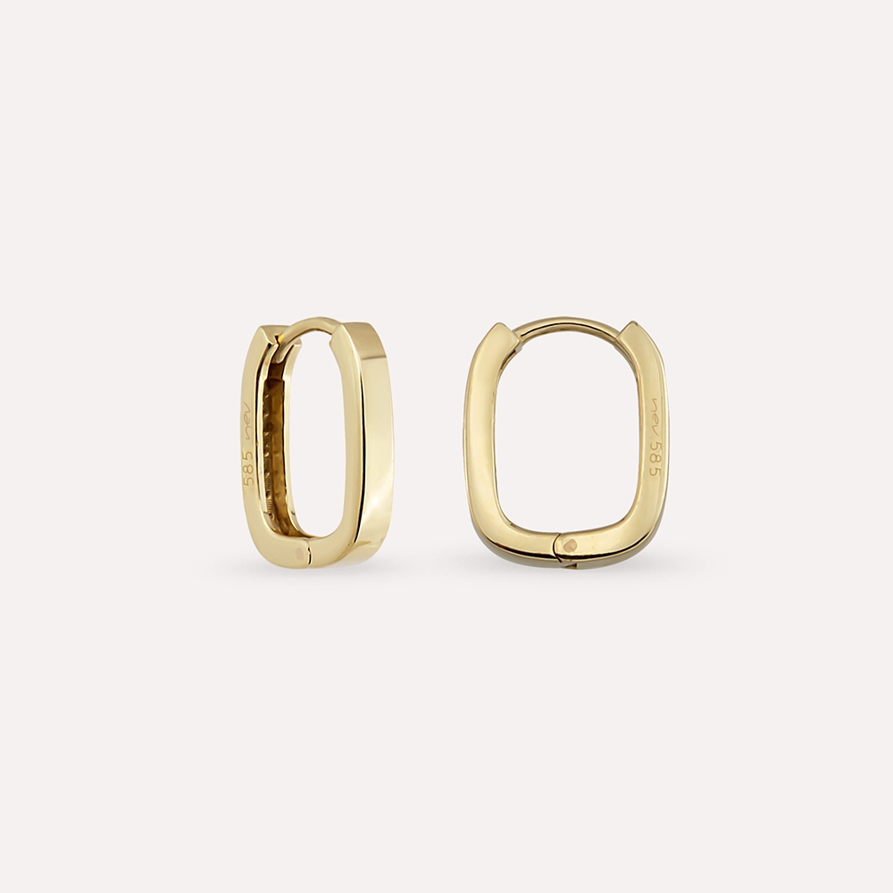 Brio Yellow Gold Hoop Earrings - 1