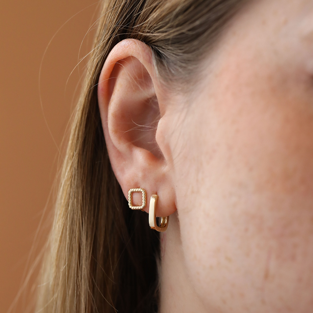 Brio Yellow Gold Hoop Earrings - 2