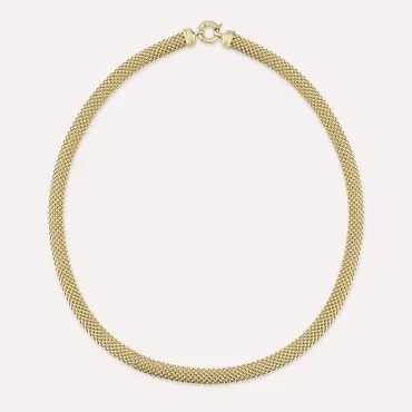 Bubble Bold Sarı Altın Kolye - Nev Jewellery (1)