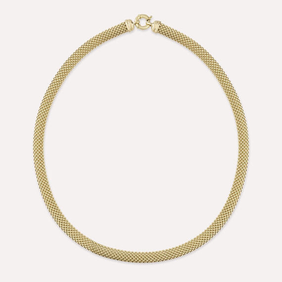 Bubble Bold Sarı Altın Kolye - Nev Jewellery