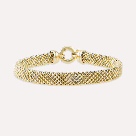 Bubble Bold Yellow Gold Bracelet - Nev Jewellery