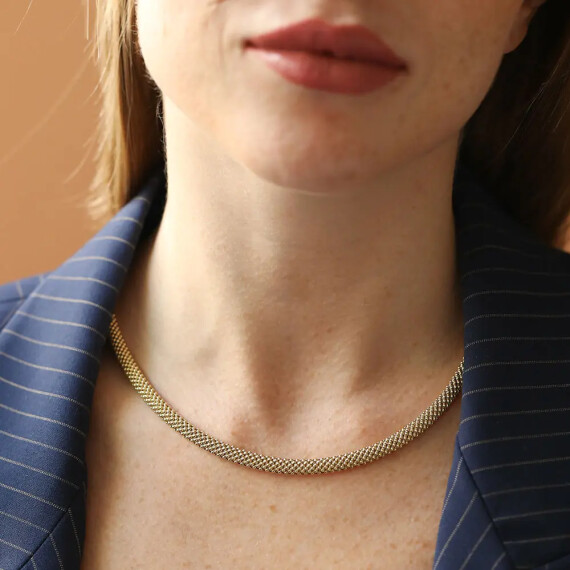 Bubble Sarı Altın Kolye - Nev Jewellery