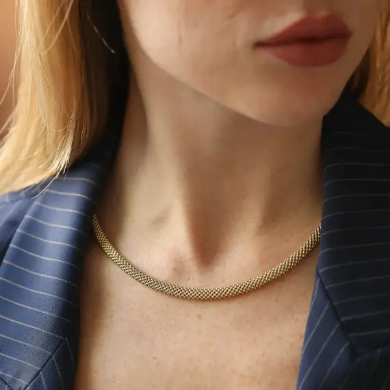 Bubble Yellow Gold Necklace - 4