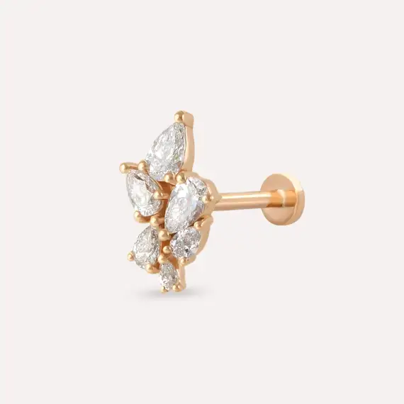 Bunch 0.38 CT Diamond Rose Gold Piercing - 1