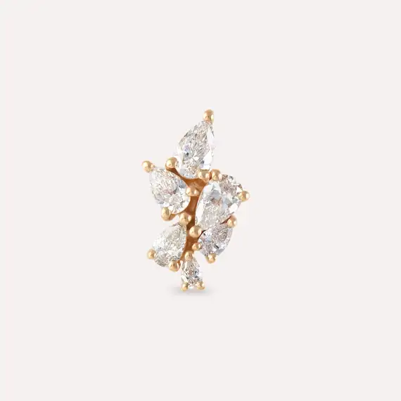 Bunch 0.38 CT Diamond Rose Gold Piercing - 3