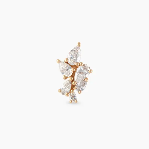 Bunch 0.38 CT Diamond Rose Gold Piercing - 4