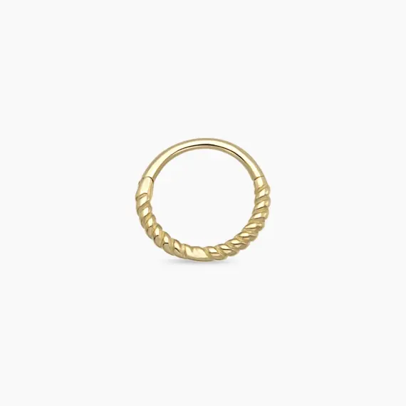 Burgu Yellow Gold Hoop Piercing - 1