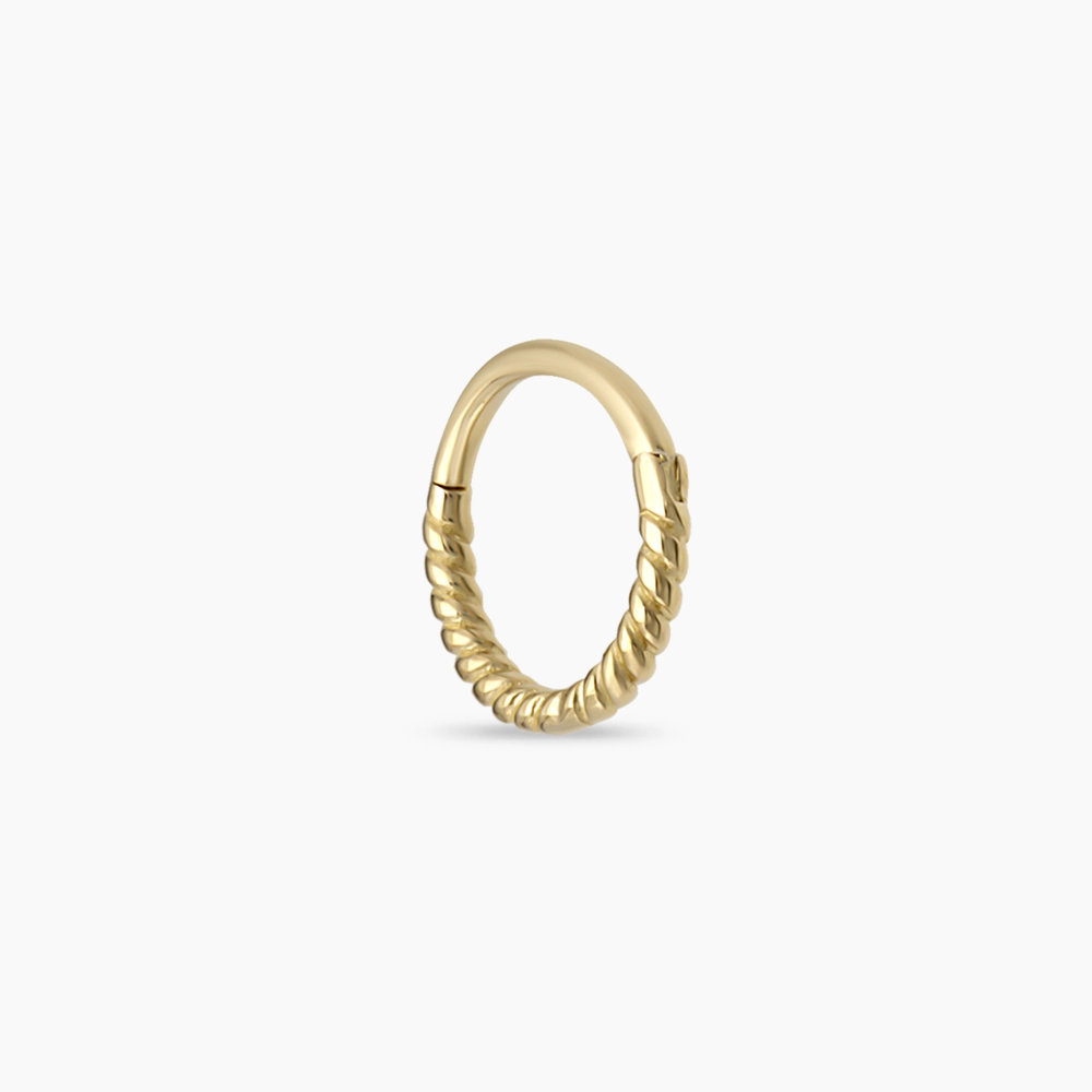 Burgu Yellow Gold Hoop Piercing - 4