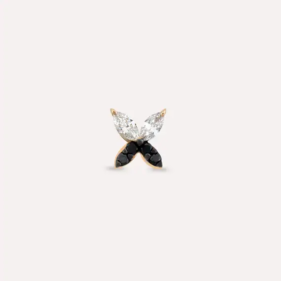 Butterfly Black Diamond and Marquise Cut Diamond Piercing - 4