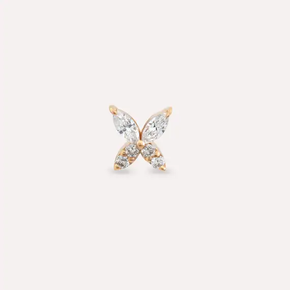 Butterfly Marquise Cut Diamond Rose Gold Piercing - 4