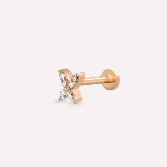 Butterfly Mini Marquise Cut Diamond Rose Gold Piercing - 1