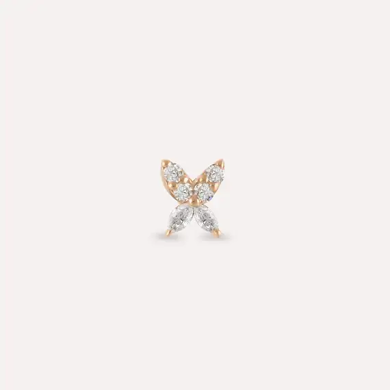 Butterfly Mini Marquise Cut Diamond Rose Gold Piercing - 3