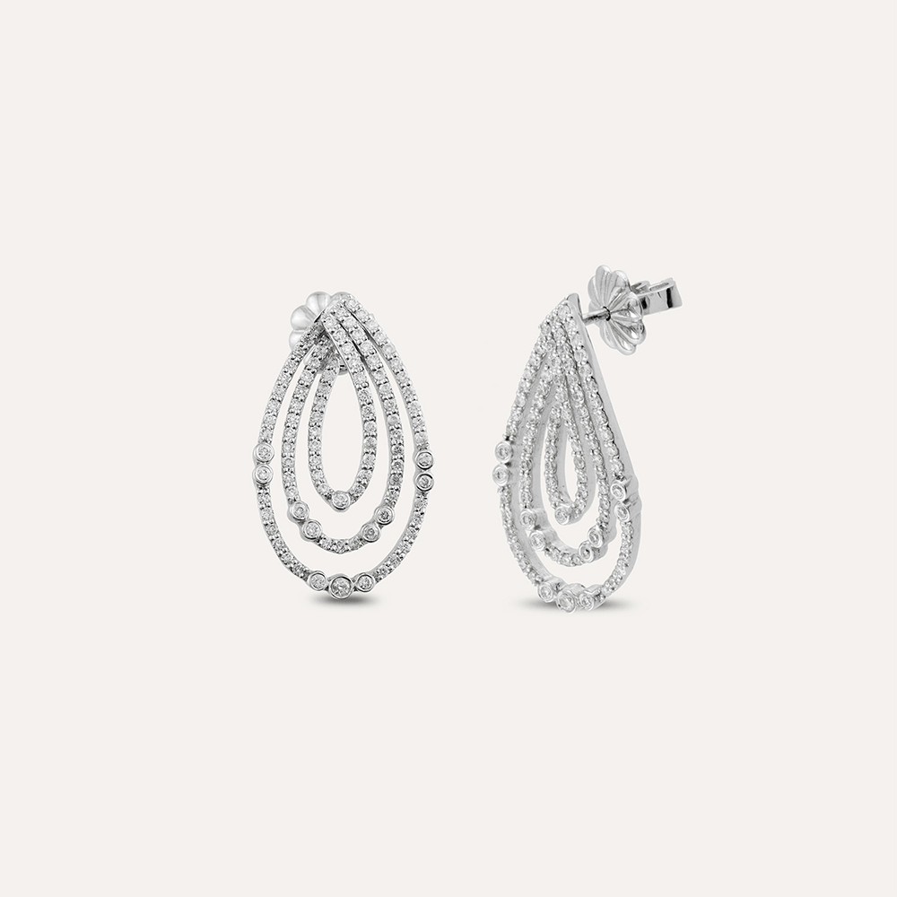 Caelira 1.25 CT Pırlanta Taşlı Beyaz Altın Küpe - 1