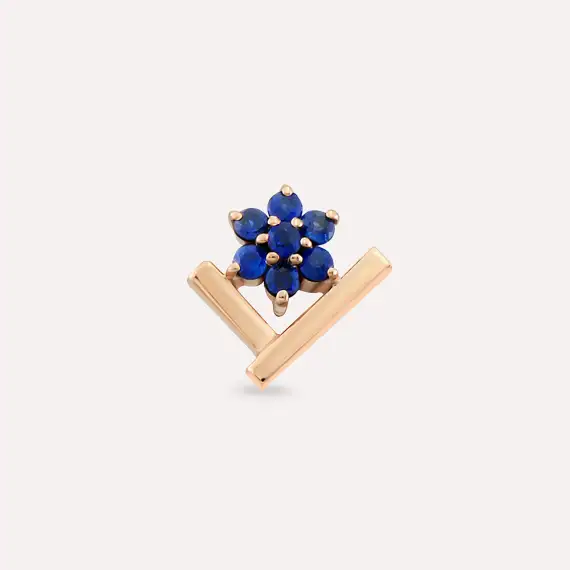 Camelia Blue Sapphire Rose Gold Piercing - 4