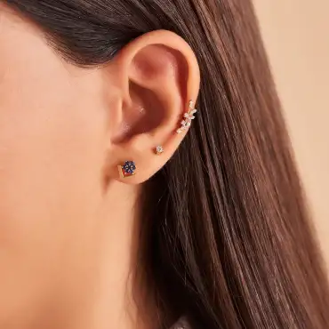 Camelia Blue Sapphire Rose Gold Single Earring - Nev Jewellery (1)