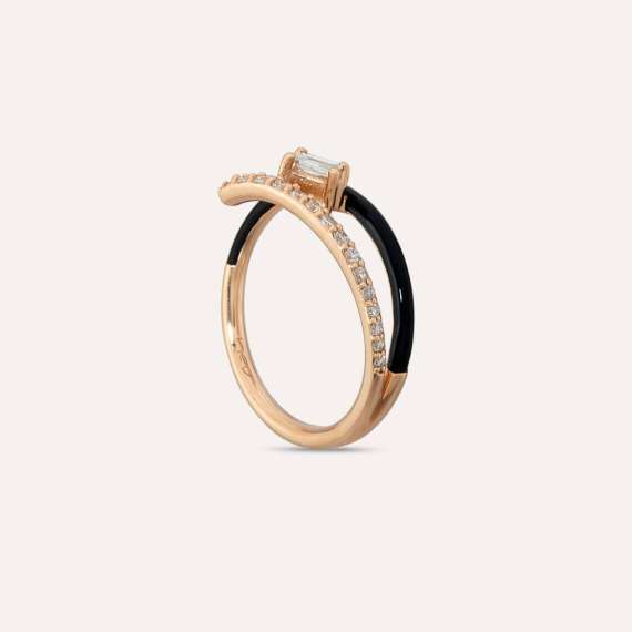 Canopus 0.27 CT Diamond and Black Enamel Ring - 3