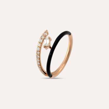 Canopus 0.27 CT Diamond and Black Enamel Ring - Nev Jewellery (1)