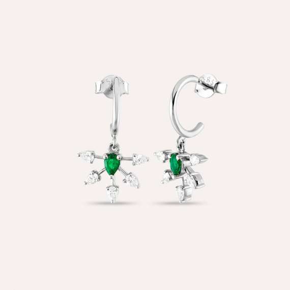 Capella Pear Cut Emerald and Diamond Earring - 1