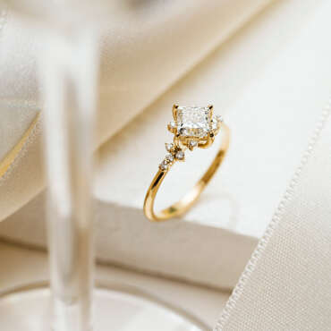 Carrie 1.13 CT Princess Cut Diamond Yellow Gold Ring - Nev Jewellery