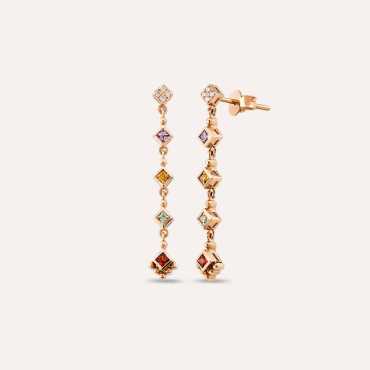 Cassiopeia 0.60 CT Multicolor Sapphire and Diamond Earring - Nev Jewellery