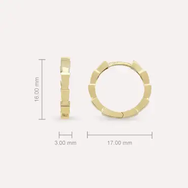 Chick Jr. Sarı Altın Halka Küpe - Nev Jewellery (1)