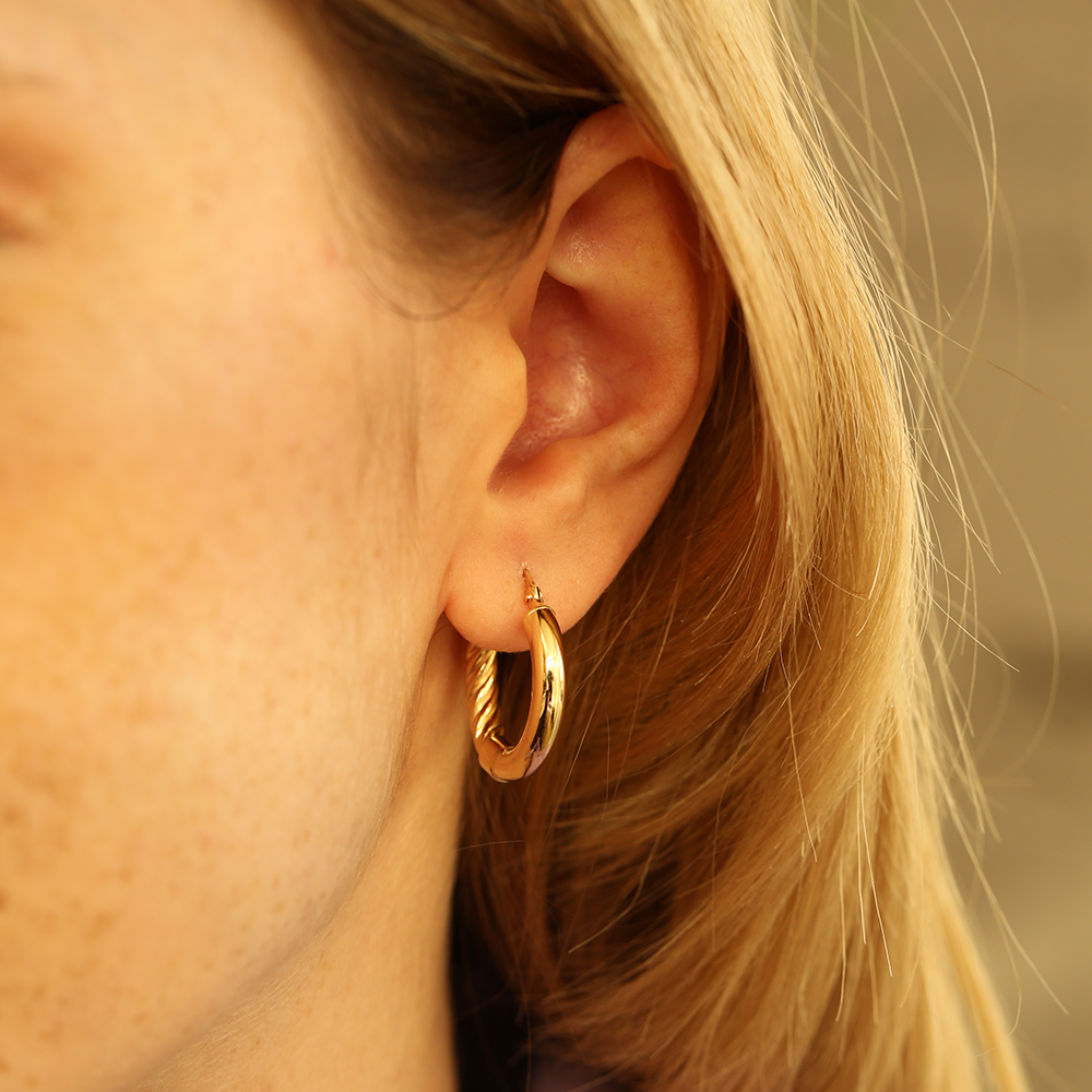 Chili Yellow Gold Hoop Earring - 4