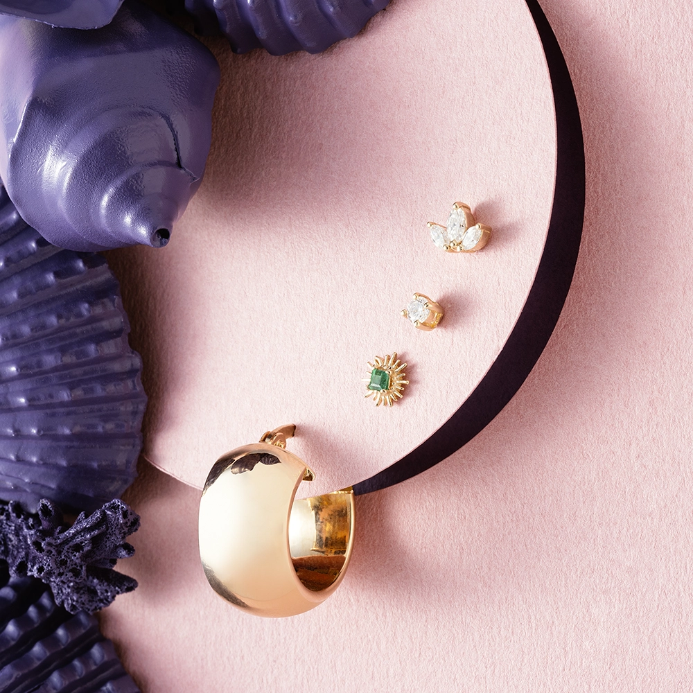 Chunky Jr. Yellow Gold Hoop Earring - 4