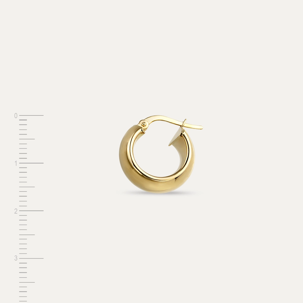 Chunky Jr. Yellow Gold Hoop Earring - 3