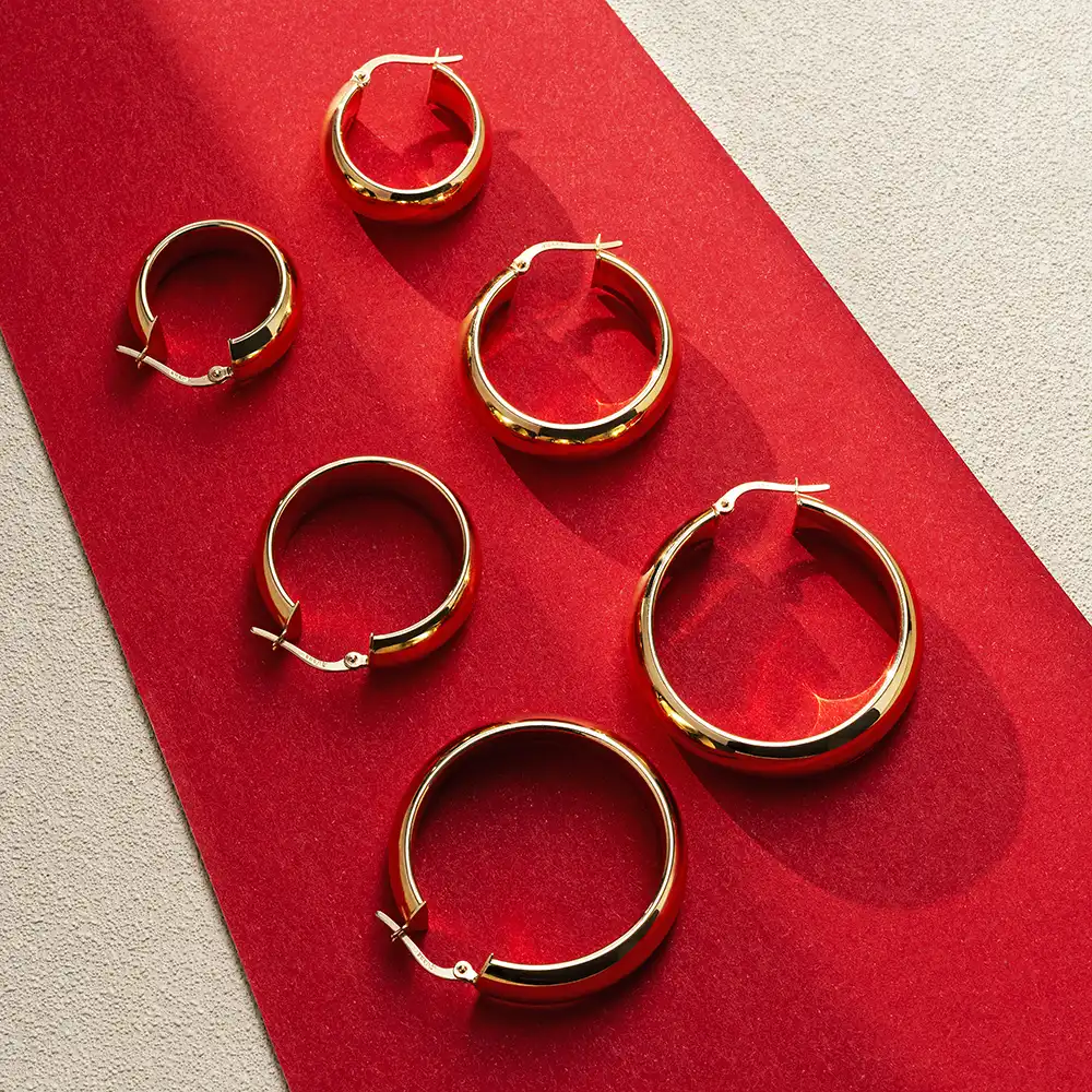 Chunky Jr. Yellow Gold Hoop Earring - 5