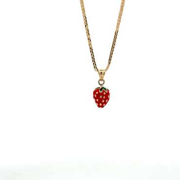 Çilek Kolye Ucu (1.0*0,70 Cm) - NEV JEWELLERY