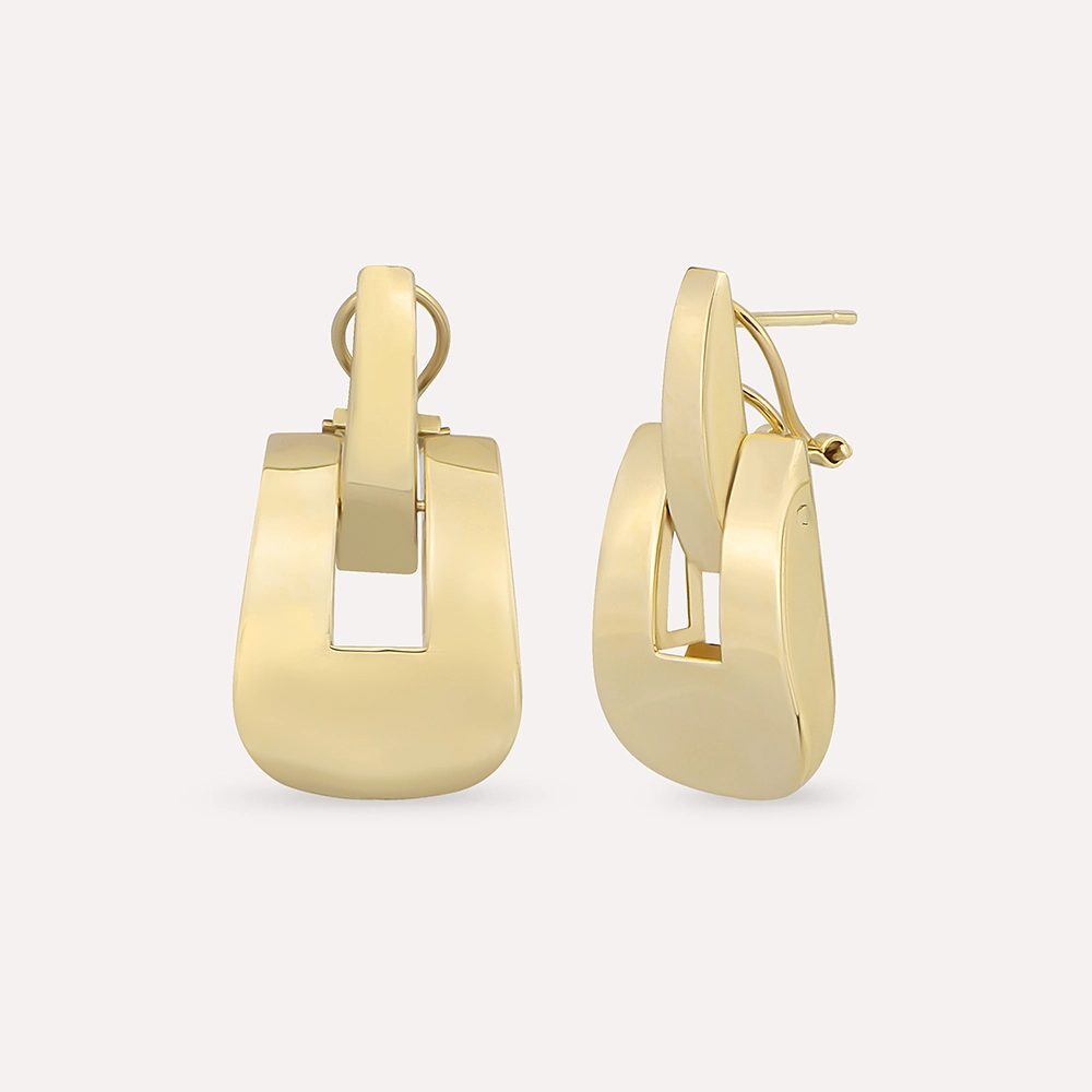 Clasp Yellow Gold Italian Earring - 2