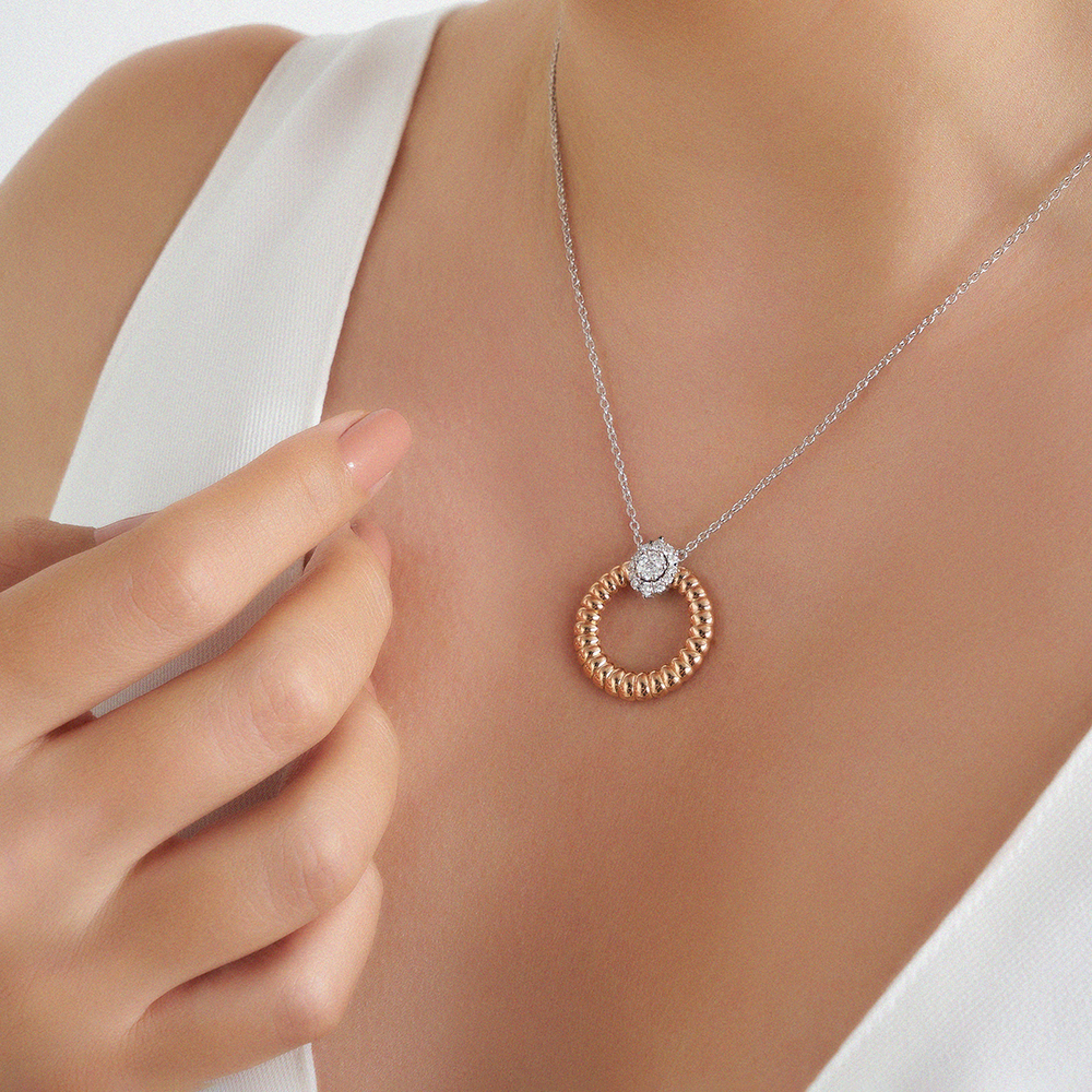 Coil Diamond White Gold Necklace - 2