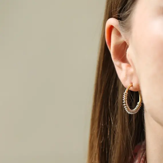 Coile Yellow Gold Italian Earring - 2