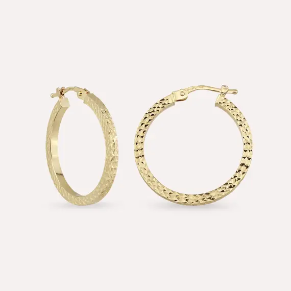 Collin Yellow Gold Hoop Earring - 1