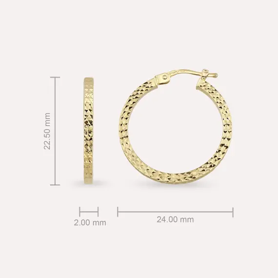 Collin Yellow Gold Hoop Earring - 3