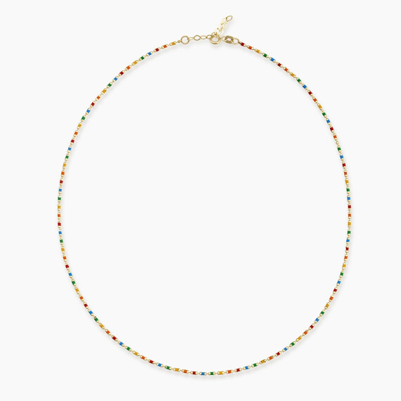 Colorful Enamel Yellow Gold Golf Necklace - Nev Jewellery