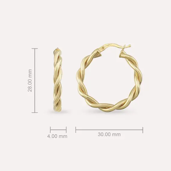 Corda Bold Yellow Gold Hoop Earring - 3