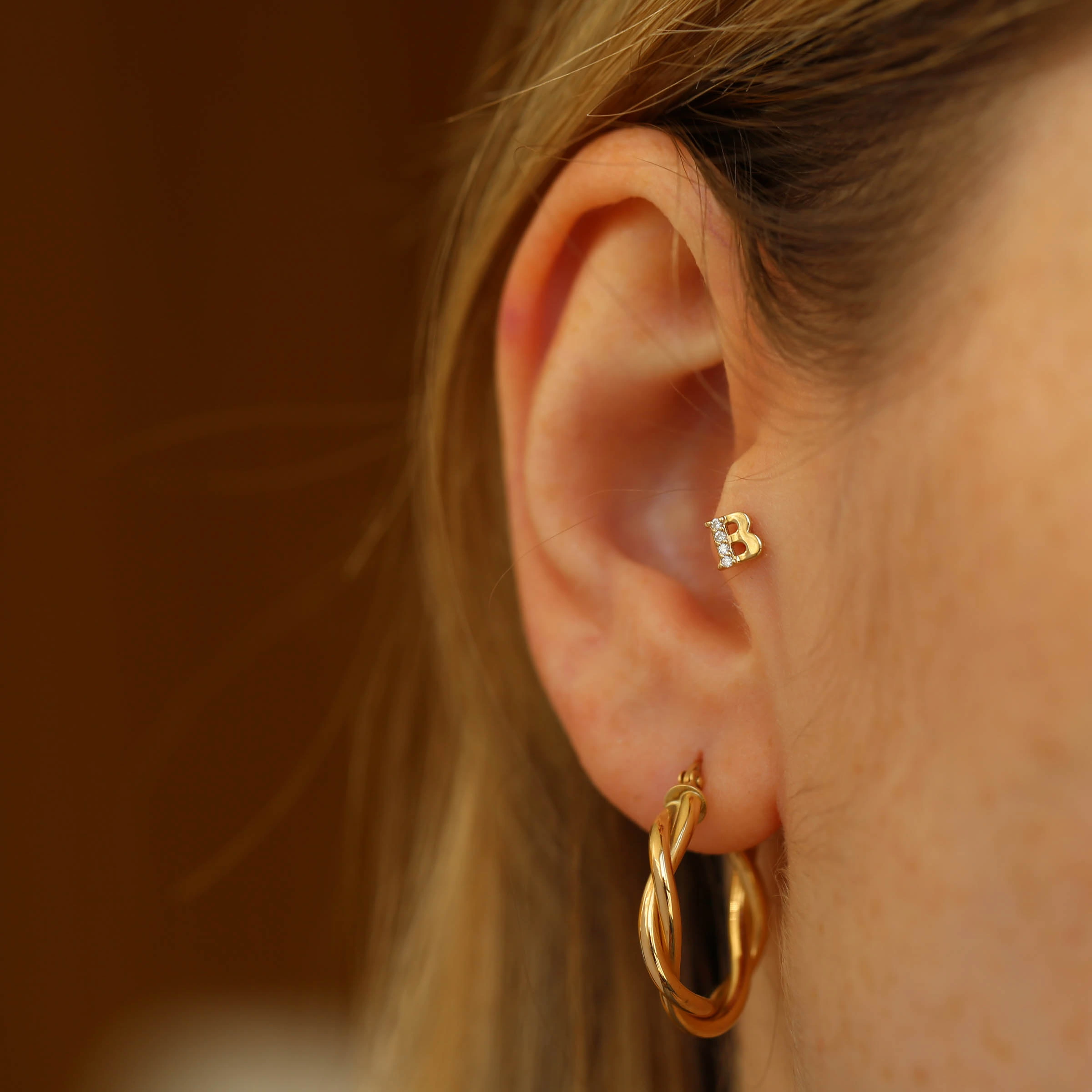 Corda Jr. Yellow Gold Hoop Earring - 2