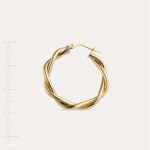 Corda Yellow Gold Hoop Earring - 3