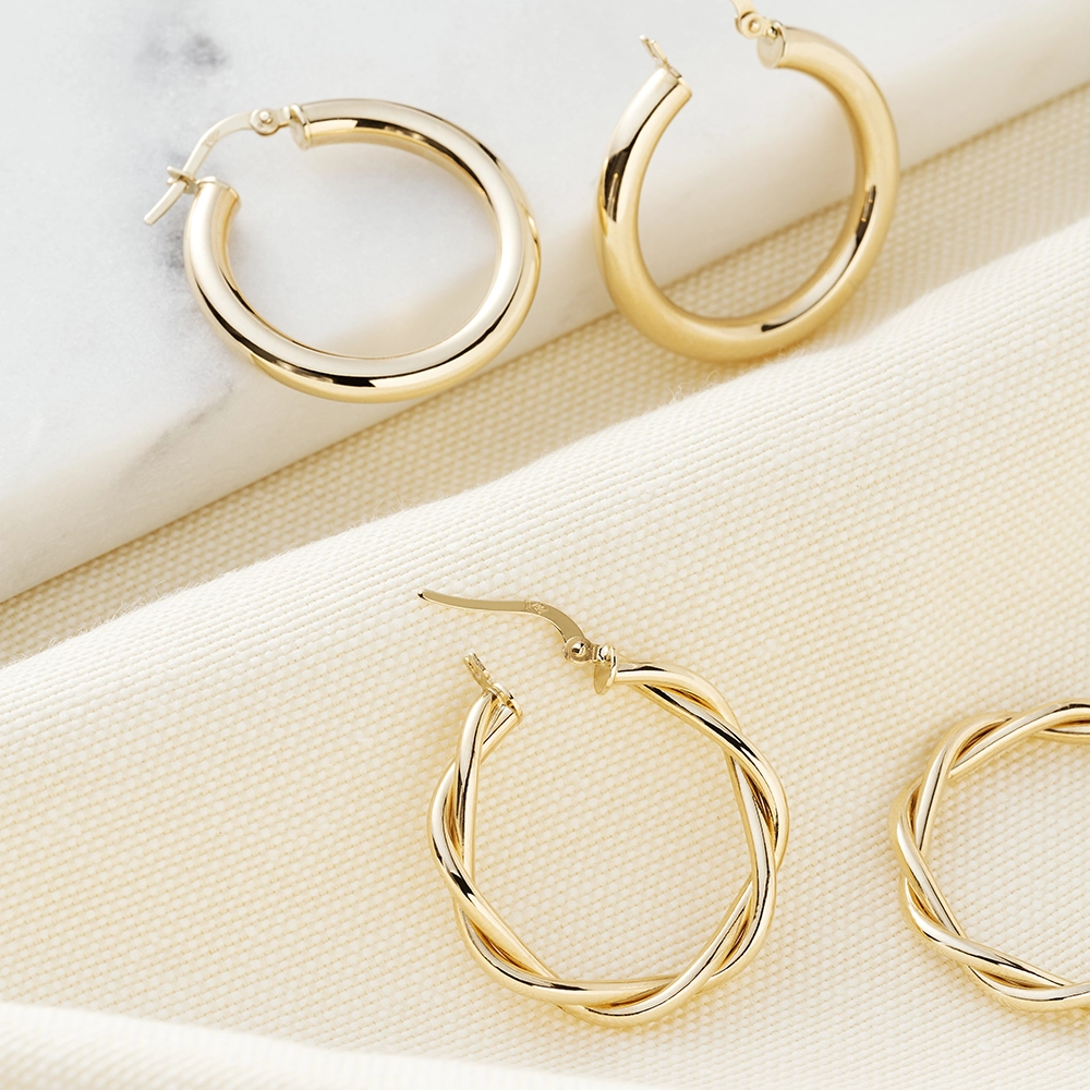 Corda Yellow Gold Hoop Earring - 4