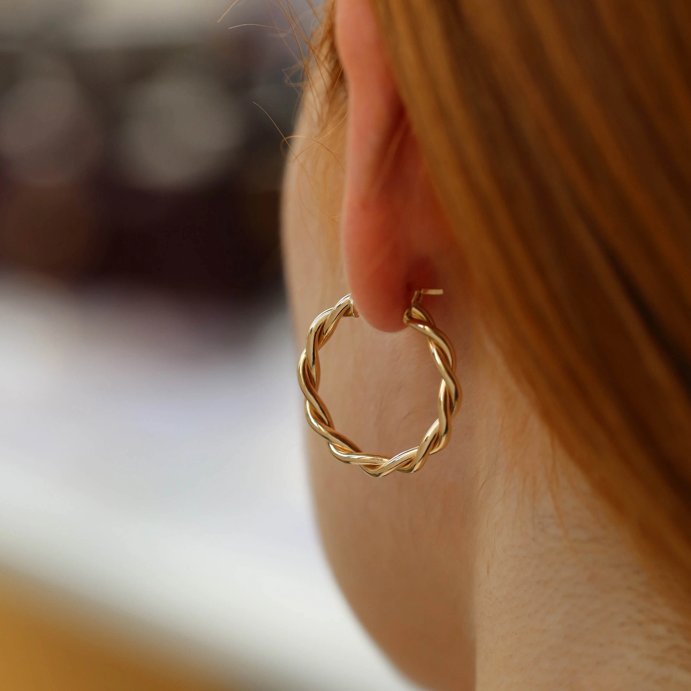 Corda Yellow Gold Hoop Earring - 1