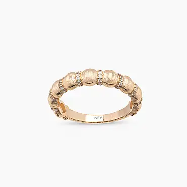 Core Matte 0.20 CT Pırlanta Taşlı Rose Altın Yüzük - Nev Jewellery (1)
